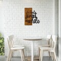 Decoratiune de perete, Dont Forget To Smile, 50% lemn/50% metal, Dimensiune: 47 x 58 cm, Nuc / Negru