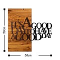 Decoratiune de perete, It's a Good, 50% lemn/50% metal, Dimensiune: 58 x 58 cm, Nuc / Negru