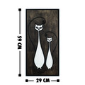 Decoratiune de perete, Cat Family, Placaj, 29 x 59 cm, Alb/Negru