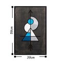 Decoratiune de perete, Pyramid 2, Placaj, Dimensiune: 39 x 59 cm, Multicolor