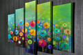 Set 5 tablouri decorative, BC55, Canvas, 70 x 20 cm, Multicolor