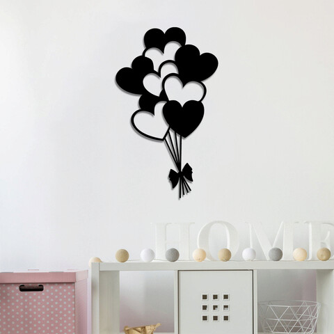 Decoratiune de perete, Balloons, Dimensiune: 21 x 35 cm, Negru