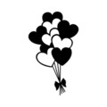 Decoratiune de perete, Balloons, Dimensiune: 21 x 35 cm, Negru