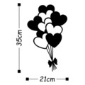 Decoratiune de perete, Balloons, Dimensiune: 21 x 35 cm, Negru