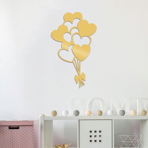 Decoratiune de perete, Balloons, Dimensiune: 21 x 35 cm, Auriu