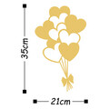 Decoratiune de perete, Balloons, Dimensiune: 21 x 35 cm, Auriu