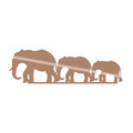 Decoratiune de perete, Elephants, Metal, Dimensiune: 15 x 50 cm, Cupru