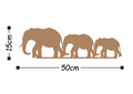 Decoratiune de perete, Elephants, Metal, Dimensiune: 15 x 50 cm, Cupru