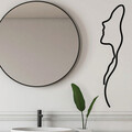 Decoratiune de perete, Woman Face Profile, Dimensiune: 18 x 0,15 x 74 cm, Negru