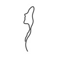 Decoratiune de perete, Woman Face Profile, Dimensiune: 18 x 0,15 x 74 cm, Negru