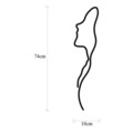 Decoratiune de perete, Woman Face Profile, Dimensiune: 18 x 0,15 x 74 cm, Negru