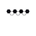 Cuier de perete, Hexagon, Metal, Dimensiune: 60 x 16 cm, Negru