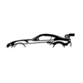 Decoratiune de perete, Dodge Viper Silhouette, Metal, 70 x 14 cm, Negru
