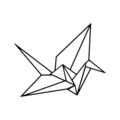 Decoratiune de perete, Origami, Dimensiune: 33 x 41 cm, Negru