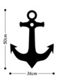 Decoratiune de perete, Anchor, Metal, Dimensiune: 36 x 50 cm, Negru