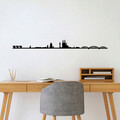 Decoratiune de perete, Cologne Skyline, Metal, Dimensiune: 120 x 12 cm, Negru