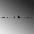 Decoratiune de perete, Cologne Skyline, Metal, Dimensiune: 120 x 12 cm, Negru