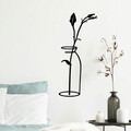 Decoratiune de perete, Flower In The Vase, Metal, Dimensiune: 33 x 0,15 x 71 cm, Negru