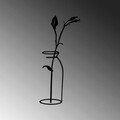Decoratiune de perete, Flower In The Vase, Metal, Dimensiune: 33 x 0,15 x 71 cm, Negru