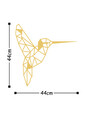 Decoratiune de perete, Bırd Metal Decor, Dimensiune: 44 x 44 cm, Auriu