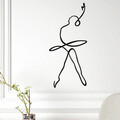 Decoratiune de perete, Ballerina 2, Metal, 70 x 32 cm, Negru