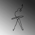 Decoratiune de perete, Ballerina 2, Metal, 70 x 32 cm, Negru
