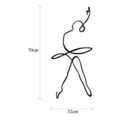 Decoratiune de perete, Ballerina 2, Metal, 70 x 32 cm, Negru