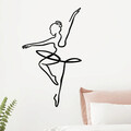 Decoratiune de perete, Ballerina 1, Metal, 70 x 42 cm, Negru