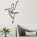 Decoratiune de perete, Ballerina 1, Metal, 70 x 42 cm, Negru