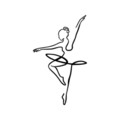 Decoratiune de perete, Ballerina 1, Metal, 70 x 42 cm, Negru