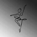 Decoratiune de perete, Ballerina 1, Metal, 70 x 42 cm, Negru