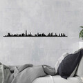Decoratiune de perete, Dubai Skyline, Metal, Dimensiune: 120 x 13 cm, Negru