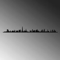 Decoratiune de perete, Dubai Skyline, Metal, Dimensiune: 120 x 13 cm, Negru