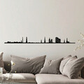Decoratiune de perete, Hamburg Skyline, Metal, Dimensiune: 120 x 0,15 x 11 cm, Negru