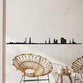 Decoratiune de perete, Hamburg Skyline, Metal, Dimensiune: 120 x 0,15 x 11 cm, Negru