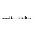 Decoratiune de perete, Hamburg Skyline, Metal, Dimensiune: 120 x 0,15 x 11 cm, Negru