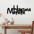 Decoratiune de perete, Hakuna Matata 5, Metal, Dimensiune: 66 x 1,5 x 27 cm, Negru