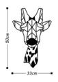 Decoratiune de perete, Giraffe, Metal, Dimensiune: 33 x 50 cm, Negru