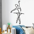 Decoratiune de perete, Ballerina 3, Metal, 70 x 41 cm, Negru
