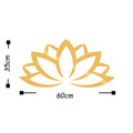 Decoratiune de perete, Lotus Flower 2, Metal, Dimensiune: 60 x 35 cm, Auriu