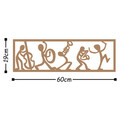 Decoratiune de perete, Musicians, Metal, Dimensiune: 60 x 19 cm, Cupru