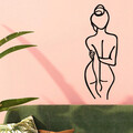 Decoratiune de perete, Woman Body, Metal, Dimensiune: 72 x 0,15 x 26 cm, Negru