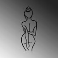 Decoratiune de perete, Woman Body, Metal, Dimensiune: 72 x 0,15 x 26 cm, Negru