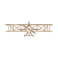 Decoratiune de perete, Airplane, Metal, 70 x 23 cm, Cupru