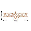 Decoratiune de perete, Airplane, Metal, 70 x 23 cm, Cupru
