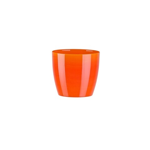 Ghiveci Aga Marmur 14 cm, plastic, portocaliu marmorat