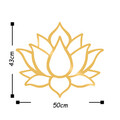 Decoratiune de perete, Lotus Flower 1, Metal, Dimensiune: 50 x 43 cm, Auriu