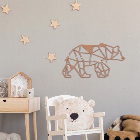 Decoratiune de perete, Bear2, Metal, Dimensiune: 55 x 30 cm, Cupru