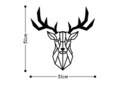 Decoratiune de perete, Deer2, Metal, Dimensiune: 51 x 51 cm, Negru