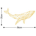 Decoratiune de perete, Whale 1, Metal, Dimensiune: 56 x 31 cm, Auriu